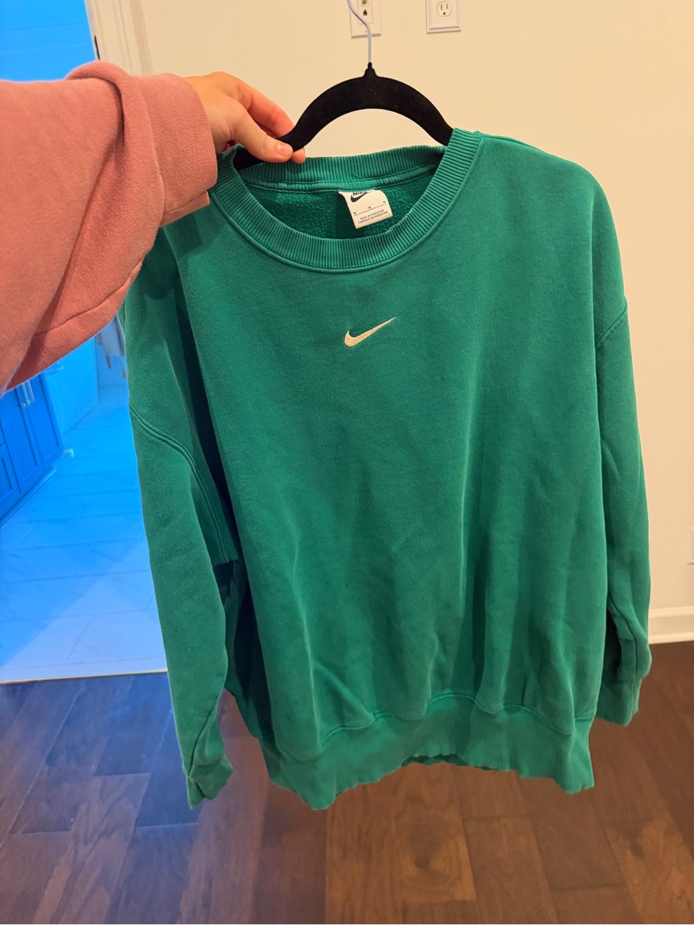 Nike Emerald Green Crewneck Sweatshirt with White Swoosh